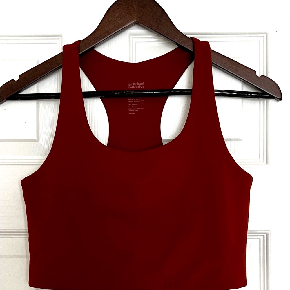 girlfriend collective Deep Red Racerback Sports Bra